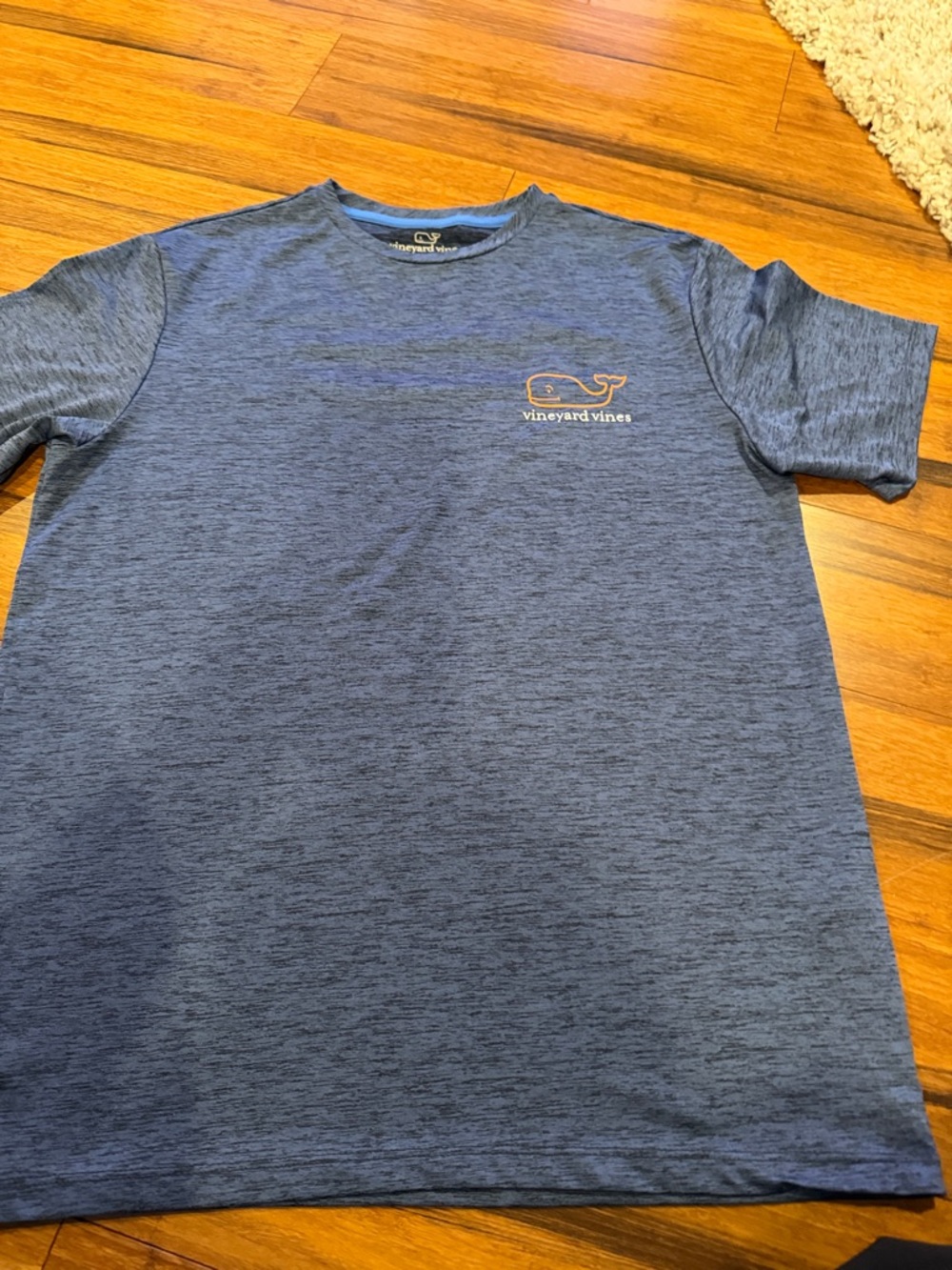 Vineyard Vines Heather Navy Performance Short-Sleeve Tee with Chest Whale Logo